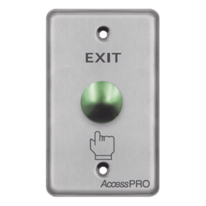 ACCESSPRO APBRVC – Botón de Emergencia Tipo Hongo / Contacto Normalmente Abierto / Acero Inoxidable 16 mm / Placa 115 x 70 x 30 mm / 24 VCC / 500,000 Ciclos