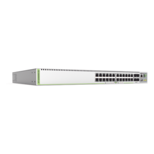 ALLIED TELESIS AT-GS980MX28-10 – (GS980MX/28) Switch Stack L3, 24 puertos 10/100/1000-T, 4 Puertos SFP+ 10G, Fuente de poder fija