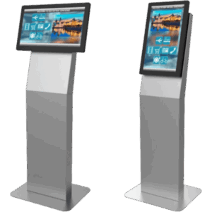 PEERLESS KIP522-S – Kiosco para Pantalla Indoor / Orientación Dual / 15" a 32" / VESA 100x100 a 200x200 / Base Rectangular / Gestión de Cables