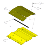 DKS DOORKING 1603-170 – Espaciador para Kits de Picos / 31" w x 3" h x 12.25" d (787 x 76 x 311 mm) / Acero Galvanizado / Cinta Reflectante / Compatible con Barreras 1603-180 y 1603-380