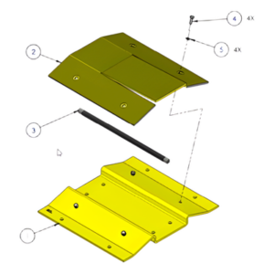 DKS DOORKING 1603-170 – Espaciador para Kits de Picos / 31" w x 3" h x 12.25" d (787 x 76 x 311 mm) / Acero Galvanizado / Cinta Reflectante / Compatible con Barreras 1603-180 y 1603-380
