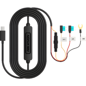 HIKVISION AE-DF7351(TYPE-C) – Convertidor Buck DC-DC / Entrada 12-24V DC / Salida 5V Type-C / Protección Batería 11.3V / Cable 3.4 m (11.2 ft) / Rango Térmico -20°C a 65°C