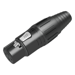 SEETRONIC SCSF3-B – Conector XLR hembra / Carcasa negra / Contactos plateados / Abrazaderas 3.5-8 mm / Diseño sin anillo