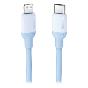 UGREEN 20313 – Cable USB-C a Lightning / Certificado MFi / 1 Metro (3.3 Pies) / Carga Rápida PD 20W / Sincronización 480 Mbps / Silicona TPE / Navy Blue