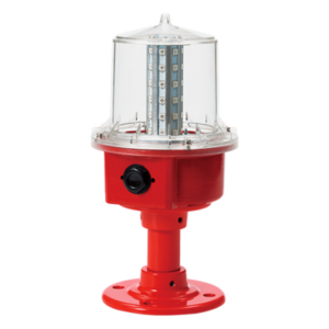 QLIGHT SAOL2P-24-R – Luz de Obstrucción de Aviación LED / Baja Intensidad Tipo A / 24 VCD / IP66 / ICAO / Rojo / -30°C a +50°C / 98.4 ft visibilidad