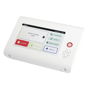 IBERNEX NX1021 – Terminal Inteligente para Habitación Hospitalaria / Pantalla Táctil 7" / RFID 125 kHz / VoIP SIP Bidireccional / PoE IEEE 802.3af / Bus RS485 / Carcasa Antibacteriana