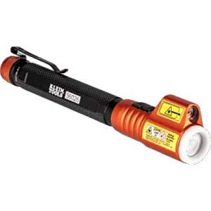 KLEIN TOOLS 560-26R – Minilinterna LED / 70 Lúmenes / Láser Rojo Clase 3R / Caídas 3 m (9.8 ft) / Rango -30 a 60 °C / Anillo Fosforescente
