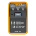 FLUKE ST120 – Probador de Tomacorriente / Identificación de 6 Estados de Cableado / LEDs de Alto Brillo / Prueba GFCI / CAT III 300V