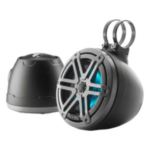 JL AUDIO 10-03259-00 – Altavoz Marino JL de 6.5 Pulgadas / Coaxial Cerrado / 75W RMS / 89.5 dB SPL / 4Ω / Iluminación LED Transflective™ y RGB / Cúpula de Seda / Cono de Polipropileno