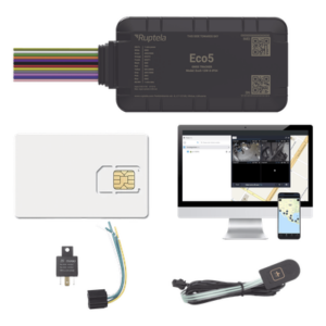 RUPTELA ECO5KIT – KIT Dispositivo de Rastreo Vehicular / Conectividad LTE Cat1 y LTE-M / BLE 5.0 / GNSS U-blox / Carcasa IP54 / Batería Interna de Respaldo / Detecta Interferencias / Incluye SIM500MB2Y, EPCOMGPSCODE, Relay y boton SOS