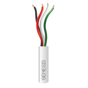 GENESIS 2104-1101/1000 – Cable para Alarma / 4 Conductores 22 AWG / Bobina 305 m (1000 ft) / Riser FT4 / Blanco
