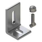 BASEL N00002 – Herraje en L para Fijación al Suelo / Aluminio Serie 6000 / Acero Inoxidable / Compatible con N Rail 4.72 / Techos Planos e Inclinados