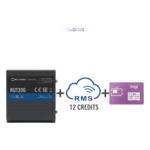 TELTONIKA RUT200+1YRMS+1GBYOBI – Router Industrial 4G LTE / Cat 4 150 Mbps / Wi-Fi 2.4 GHz / Operación -40°C a 75°C / Gestión RMS / Kit IoT con Datos Anuales