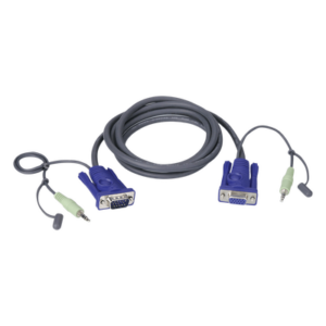 ATEN 2L2402A – Cable VGA con Audio / 1920x1200 / Macho a Hembra 15 Pines / 1.8 m / 6 ft / Apantallado Mylar