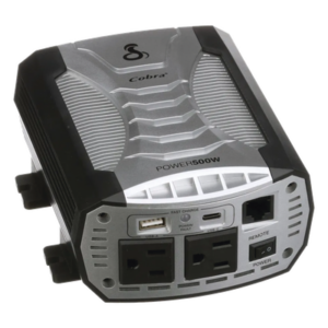 COBRA CPI500W – Inversor de Potencia / 500W Continuos / 1000W Pico / 2 Salidas AC GFCI / USB-A y USB-C Carga Rápida / Protección Pentagon / 12V DC a 115V AC