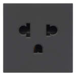 SIMON SM-TCEA-G – Módulo para Tomacorriente Euroamericano / Color Grafito / 45x45 mm (1.77 x 1.77 Pulgadas) / Compatible con Torres y Cajas para Escritorio