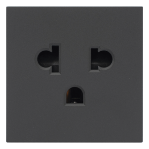 SIMON SM-TCEA-G – Módulo para Tomacorriente Euroamericano / Color Grafito / 45x45 mm (1.77 x 1.77 Pulgadas) / Compatible con Torres y Cajas para Escritorio