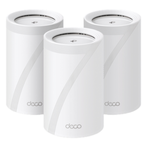 TP-LINK DECO-BE65-3PACK – Sistema Mesh Wi-Fi 7 / Triple Banda BE9300 Mbps / 2 Puertos 2.5 Gigabit / 4 Antenas Internas Beamforming / MLO Multi-Link / Cobertura 3 Unidades