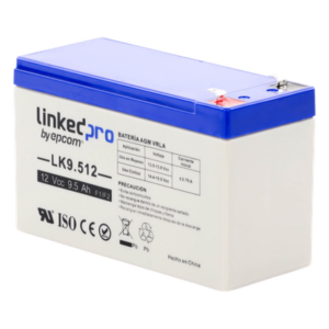 LINKEDPRO BY EPCOM LK9.512 – Batería de Respaldo AGM-VRLA / 12 V / 9.5 Ah / Vida Útil 5 Años / Terminales F1 + Adaptador F2 / Certificación UL