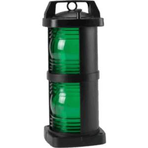 PERKO 1364GE0BLK – Foco de Señalización Marina Color Verde / Polímero de Policarbonato Negro Relleno de Fibra / Visibilidad 112-1/2° / Tapa de Acceso Hermética / Visibilidad 3 Millas (4.8 km)