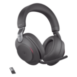 JABRA EVOLVE2-85-MS-BK-A – Auricular Profesional Inalámbrico / Cancelación de Ruido Activa Híbrida / 10 Micrófonos / Bluetooth 5.0 Dual / Autonomía 37 Horas / Indicador de Ocupado 360°