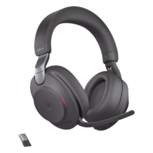 JABRA EVOLVE2-85-MS-BK-A – Auricular Profesional Inalámbrico / Cancelación de Ruido Activa Híbrida / 10 Micrófonos / Bluetooth 5.0 Dual / Autonomía 37 Horas / Indicador de Ocupado 360°