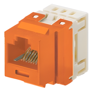 PANDUIT NKP5E88MOR – Módulo Jack de Cobre / Categoría 5e / RJ45 Keystone / Terminación 110 / 8P8C / Naranja / Sin Blindaje / 25 Unidades