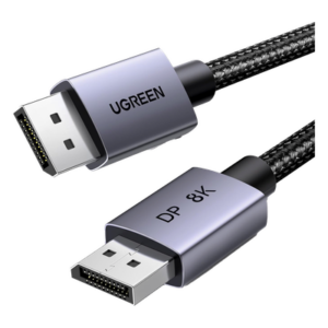 UGREEN 25906 – Cable DisplayPort 1.4 / 8K@60Hz / 32.4 Gbps / Blindaje Múltiple / Nylon Trenzado / Aluminio / 3 m (9.84 ft)