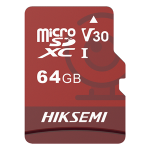 HIKSEMI by HIKVISION HS-TF-E1/64G – Tarjeta MicroSD / 64 GB / Lectura 95 MB/s / Escritura 40 MB/s / Clase 10 U3 / Grabación 4K / Videovigilancia 24/7