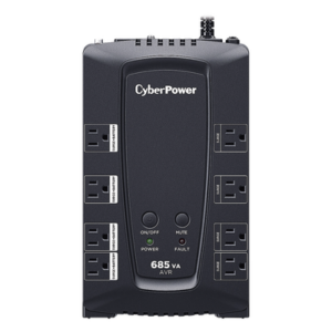 CYBERPOWER CP685AVRG – UPS de 685 VA/390 W, Topología Línea Interactiva, Entrada 120 Vca NEMA 5-15P, Tipo Gabinete Compacto, Con 8 Tomas NEMA 5-15R