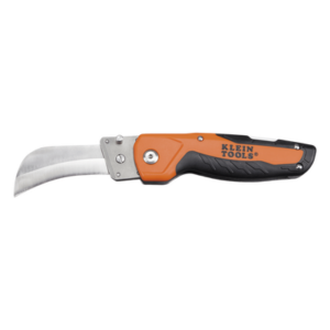 KLEIN TOOLS 44-218 – Navaja Multiusos Pelacables / Cuchilla Hawkbill Reemplazable / Acero Inoxidable 440A / Mango Ergonómico con Agarre de Goma / 7.8' (198 mm) Longitud Total