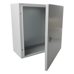 PRECISION PST-4040-20A – Gabinete de Acero IP66 / 400x400x200 mm / IK10 / Placa Trasera Galvanizada / Cierre con Llave / 15.7x15.7x7.9 in