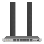 HIKVISION DSQAPKIT2 – Kit Amplificador Clase D / 2×250W @ 8Ω / 4 Entradas XLR / 4 Salidas Speakon / 2 Bocinas Columna 150W / Respuesta 100 Hz - 18 kHz