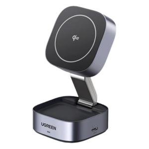 UGREEN 35316 – Cargador Inalámbrico 2 en 1 / Qi 2 15W / Base Auriculares 5W / Salida USB-C 5W / Potencia Total 25W / Protección Múltiple