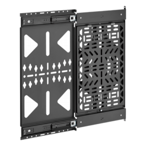 BRATECK APM-10-01 – Panel de Almacenamiento AV Deslizante / Capacidad 10 kg (22 lbs) / Rango 300 mm / Acero de Alta Resistencia / Quick-Release / Montaje Pared y Riel