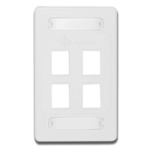SIEMON 10GMX-FPS04-02 – Placa de Pared Modular 10G MAX de 4 Salidas, Color Blanco