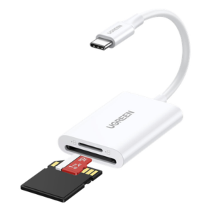 UGREEN 35506 – Lector de Tarjetas USB-C 3.1 | Soporta Micro-SD (TF) /SD | 5Gbps | 170 MB/s | OTG | Soporta hasta 2TB | Admite intercambio en Caliente | 2 tarjetas simultaneas | Soporta Windows/Mac OS/Linux | Color Blanco