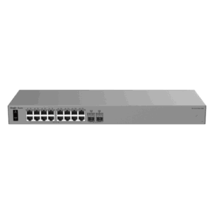 RUIJIE RG-ES216GC2MS – Switch Inteligente Capa 2 / 16 Puertos Gigabit / 2 Puertos SFP 2.5GE / 42 Gbps / Gestión Cloud / ERPS / Diseño Fanless / Modo CCTV / Protección 6 kV
