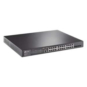 TP-LINK TL-SG3428MP – Switch PoE+ L2+ / 24 Puertos Gigabit / 4 Puertos SFP 1G / Presupuesto PoE 384W / Rendimiento 56 Gbps / Montaje en Rack
