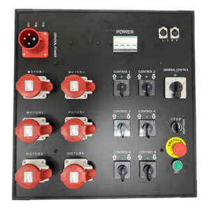 SHINESTAGE YSCM06 – Controlador de Polipastos Eléctricos / 6 Canales / Trifásico 110V AC 60Hz / Control Directo / Chasis Metálico Touring-Grade