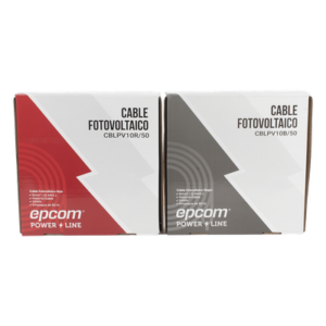 EPCOM POWERLINE KIT2CBLPV10RB/50 – Cable Fotovoltaico / 6 mm² (10 AWG) / 1000/2000 V / 120°C / 50 m (164 ft) / Rojo y Negro / XLPE Resistente a UV