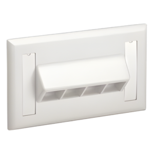 PANDUIT NK4HSFIWY – Placa de Pared Horizontal / 4 Puertos Keystone / 69.8 x 114.3 mm / 2.75 x 4.5 pulg. / Blanco Mate