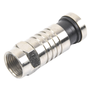 EPCOM TITANIUM TT-CON-509-RG59 – Conector F Macho / Compresión en Línea / Cable RG-59 / Cuerpo Bronce Niquelado / Contacto Oro / Aislante Teflón