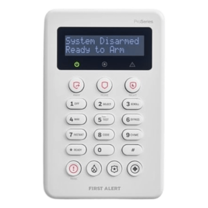HONEYWELL HOME RESIDEO VISTAHPKP – Teclado alfanumérico 2 líneas / Diseño slim / Teclas de armado rápido y emergencia / Tamper integrado / Hasta 8 por sistema