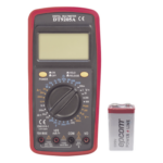 PRECISION DT9205AKIT – Multímetro Digital / Pantalla LCD 67 x 42 mm / 1999 Recuentos / 600V CC/CA CAT II / Corriente 10A / Resistencia 200 MΩ / Prueba HFE Transistores