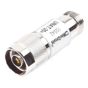 MINI CIRCUITS UNAT-20 – Atenuador en Línea / 20 dB ±0.3 dB / 0.5 W / DC-6 GHz / Conectores N Macho-Hembra / 50 Ω