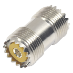 RF INDUSTRIES,LTD RFU-536 – Adaptador Coaxial Barril / UHF Hembra SO-239 a UHF Hembra SO-239 / Montaje en Línea / Cuerpo Bronce Niquelado / Contacto Plateado