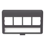 PANDUIT NK4MFLBL – Placa de Mobiliario Modular / 4 Puertos Keystone / Salida Plana / 2.9" x 1.77" (73.66 x 44.95 mm) / Color Negro