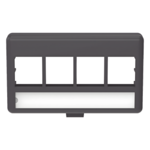 PANDUIT NK4MFLBL – Placa de Mobiliario Modular / 4 Puertos Keystone / Salida Plana / 2.9" x 1.77" (73.66 x 44.95 mm) / Color Negro