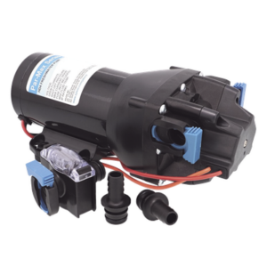 JABSCO Q401J-115S-3A – Bomba Diafragma Marina / 12 V / 4 GPM / 40 PSI / Autocapado 2.4 m (7.9 ft) / IPX6